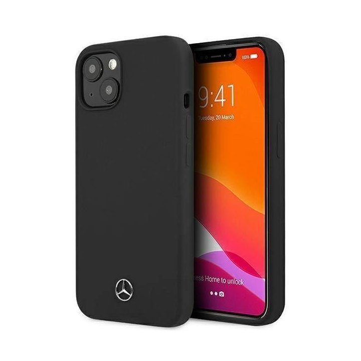 Mercedes MEHCP13SSILBK iPhone 13 mini 5,4 Juodos spalvos/juodas deklas Silikoninė linija