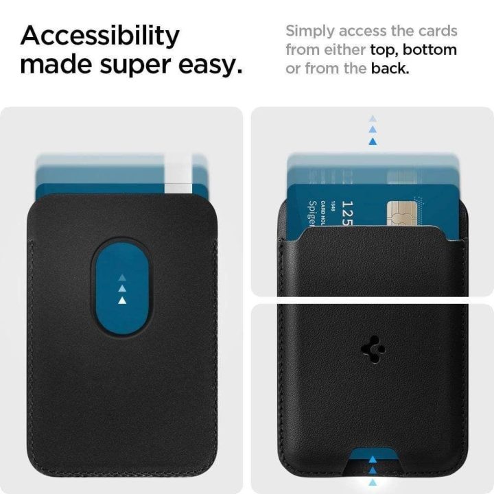 Spigen VALENTINUS MAGSAFE UNIVERSALUS MAGNETINIS KORTELIŲ LAIKIKIKLIS BLACK