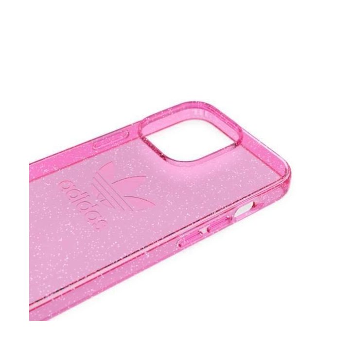 Adidas OR apsauginis iPhone 13 Pro / 13 6,1 Skaidrus korpusas su blizgučiais, rožinės spalvos 47121