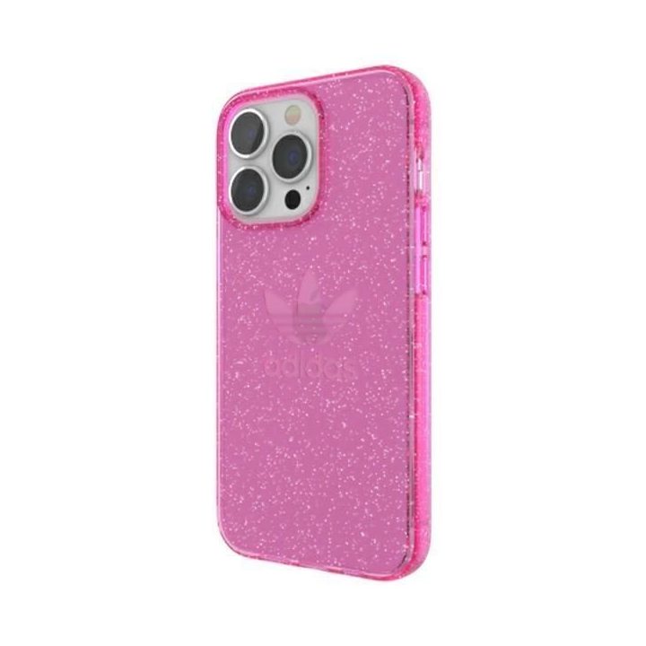 Adidas OR apsauginis iPhone 13 Pro / 13 6,1 Skaidrus korpusas su blizgučiais, rožinės spalvos 47121