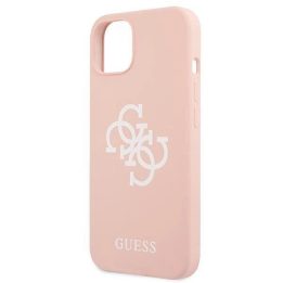 Guess GUHCP13SLS4GWPI iPhone 13 mini 5.4 rožinės/rožinės spalvos deklas Silikoninis 4G logotipas
