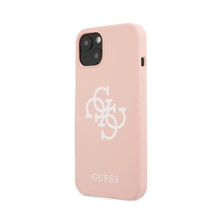 Guess GUHCP13SLS4GWPI iPhone 13 mini 5.4 rožinės/rožinės spalvos deklas Silikoninis 4G logotipas