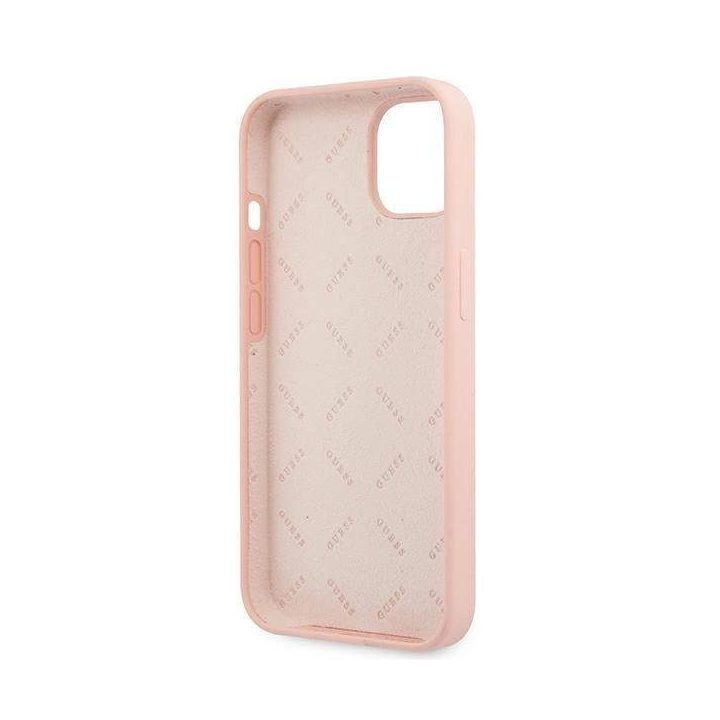 Guess GUHCP13SLS4GWPI iPhone 13 mini 5.4 rožinės/rožinės spalvos deklas Silikoninis 4G logotipas