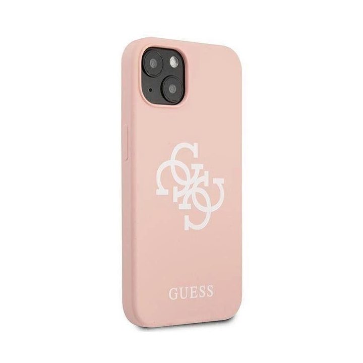 Guess GUHCP13SLS4GWPI iPhone 13 mini 5.4 rožinės/rožinės spalvos deklas Silikoninis 4G logotipas