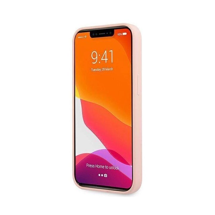 Guess GUHCP13SLS4GWPI iPhone 13 mini 5.4 rožinės/rožinės spalvos deklas Silikoninis 4G logotipas
