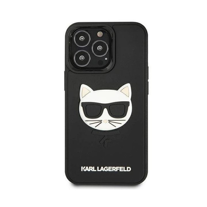 Karl Lagerfeld KLHCP13LCH3DBK 13 Pro / 13 6.1 Juodos spalvos/juodas deklas 3D Rubber Choupette