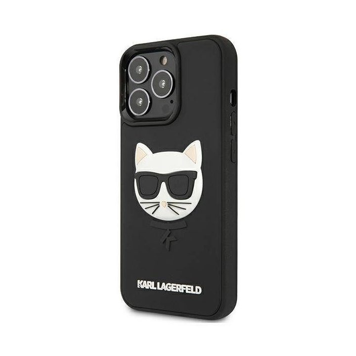 Karl Lagerfeld KLHCP13LCH3DBK 13 Pro / 13 6.1 Juodos spalvos/juodas deklas 3D Rubber Choupette