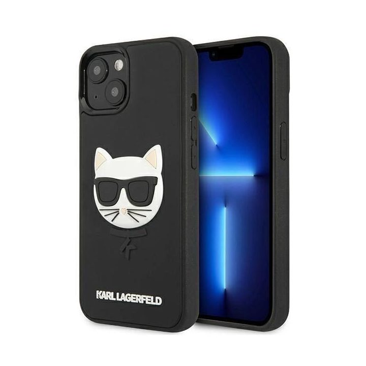 Karl Lagerfeld KLHCP13SCH3DBK 13 mini 5.4 Juodos spalvos/juodas deklas 3D Rubber Choupette
