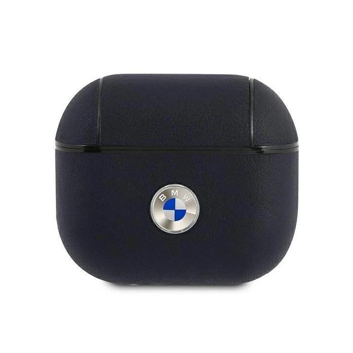 BMW BMA3SSLNA AirPods 3 dangtelis granatowy/navy Geniune Leather Silver Logo