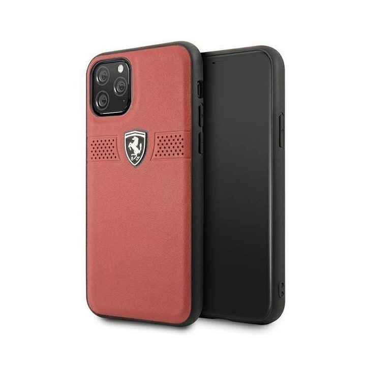 Ferrari FEOBAHCN58RE iPhone 11 Pro 5,8 raudonos/raudonos spalvos deklas Off Track Leather