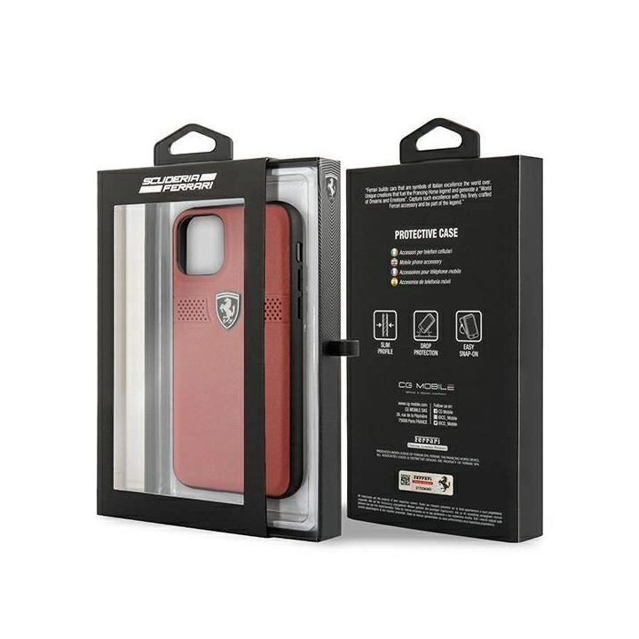 Ferrari FEOBAHCN58RE iPhone 11 Pro 5,8 raudonos/raudonos spalvos deklas Off Track Leather