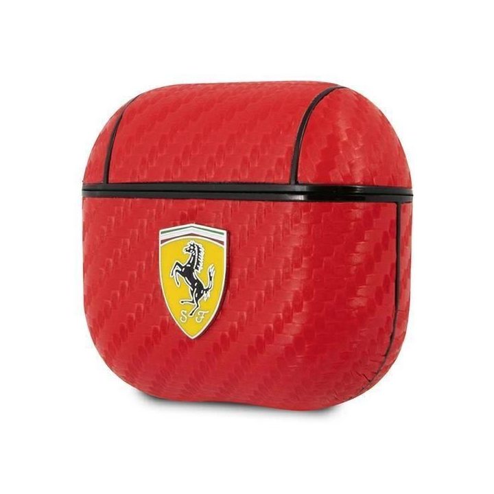 Ferrari FESA3CARE AirPods 3 dangtelis raudonas/raudonas On Track PU Carbon