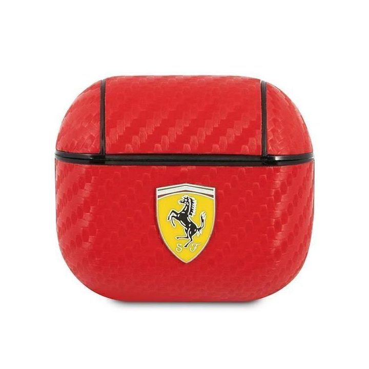 Ferrari FESA3CARE AirPods 3 dangtelis raudonas/raudonas On Track PU Carbon