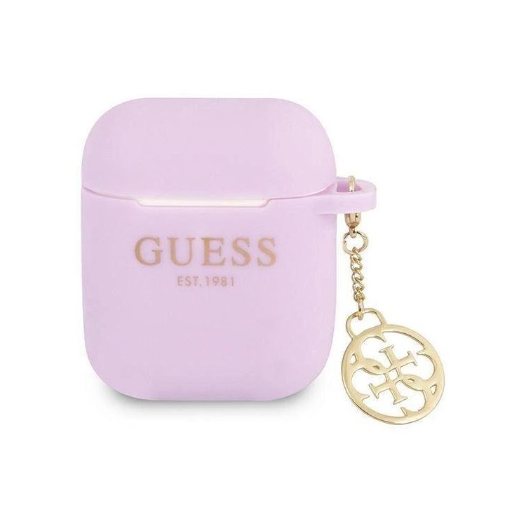 Guess GUA2LSC4EU AirPods 1/2 dangtelis violetinė/violetinė Silikoninis žavesys 4G kolekcija