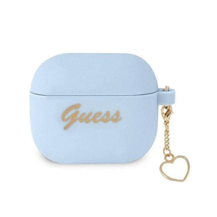Guess GUA3LSCHSB AirPods 3 dangtelis mėlyna/mėlyna Silikono žavesio širdelės kolekcija