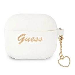 Guess GUA3LSCHSH AirPods 3 dangtelis baltas/baltas Silikoninis žavesys Heart Collection