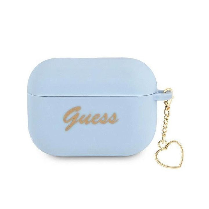 Guess GUAPLSCHSB AirPods Pro dangtelis mėlynas/mėlynas Silikoninis žavesys Heart Collection