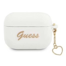 Guess GUAPLSCHSH AirPods Pro dangtelis baltas/baltas Silikoninis žavesys Heart Collection
