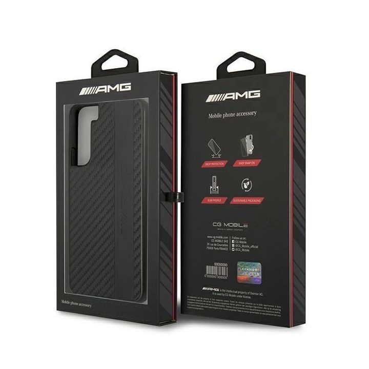 AMG AMHCS22MBLSCA S22+ S906 juodos/juodos spalvos deklas Carbon Stripe&Embossed