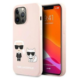 Karl Lagerfeld KLHMP13LSSKCI iPhone 13 Pro / 13 6.1 deklas šviesiai rožinis silikoninis Ikonik Karl & Choupette Magsafe