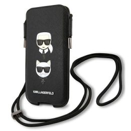 Karl Lagerfeld Torebka KLHCP12MOPHKCK 6.1 Juodos spalvos/black deklas Saffiano Ikonik Karl&Choupette Head