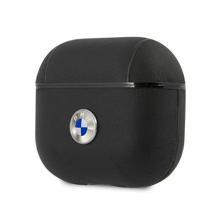 BMW BMA3SSLBK AirPods 3 dangtelis juodas/juodas Geniune Leather Silver Logo