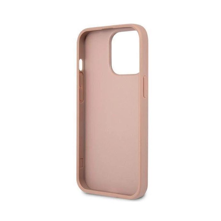 Guess GUHCP13LPSATLP iPhone 13 Pro / 13 6,1 rožinės/rožinės spalvos deklas SaffianoTriangle Logo