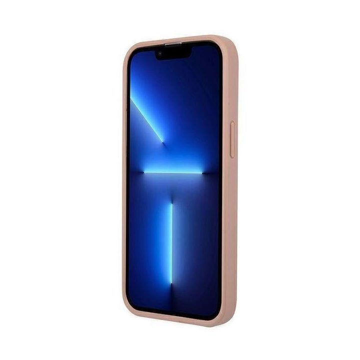 Guess GUHCP13LPSATLP iPhone 13 Pro / 13 6,1 rožinės/rožinės spalvos deklas SaffianoTriangle Logo