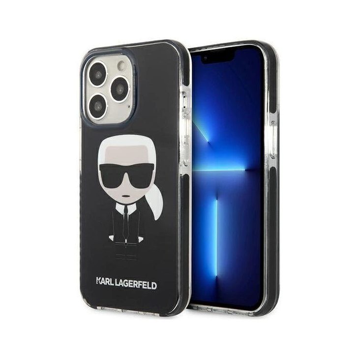 Karl Lagerfeld KLHCP13LTPEIKK iPhone 13 Pro / 13 6,1 deklas Juodos spalvos/juodas Iconik Karl