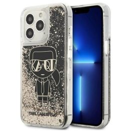 Karl Lagerfeld KLHCP13LLGGGKBK iPhone 13 Pro/ 13 6.1 Juodos spalvos/juodas deklas Liquid Glitter Gatsby