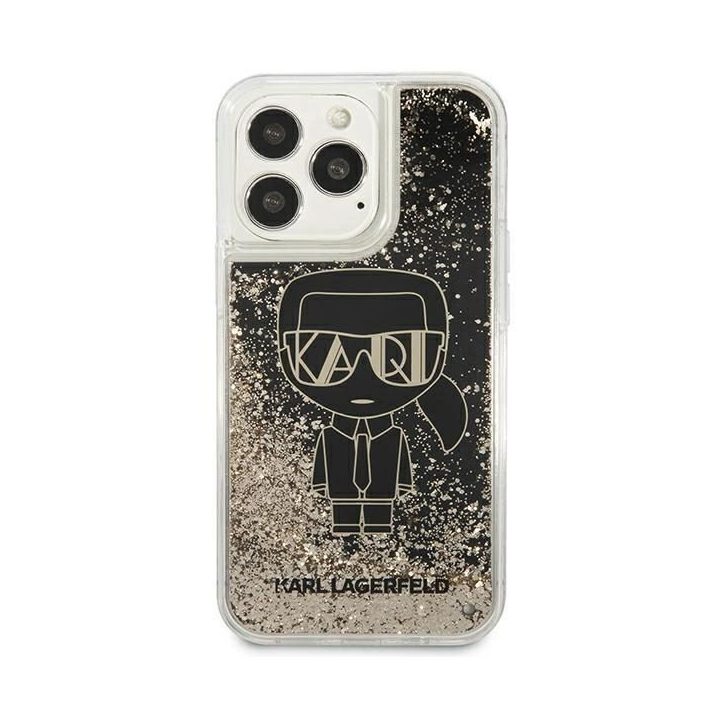 Karl Lagerfeld KLHCP13LLGGGKBK iPhone 13 Pro/ 13 6.1 Juodos spalvos/juodas deklas Liquid Glitter Gatsby