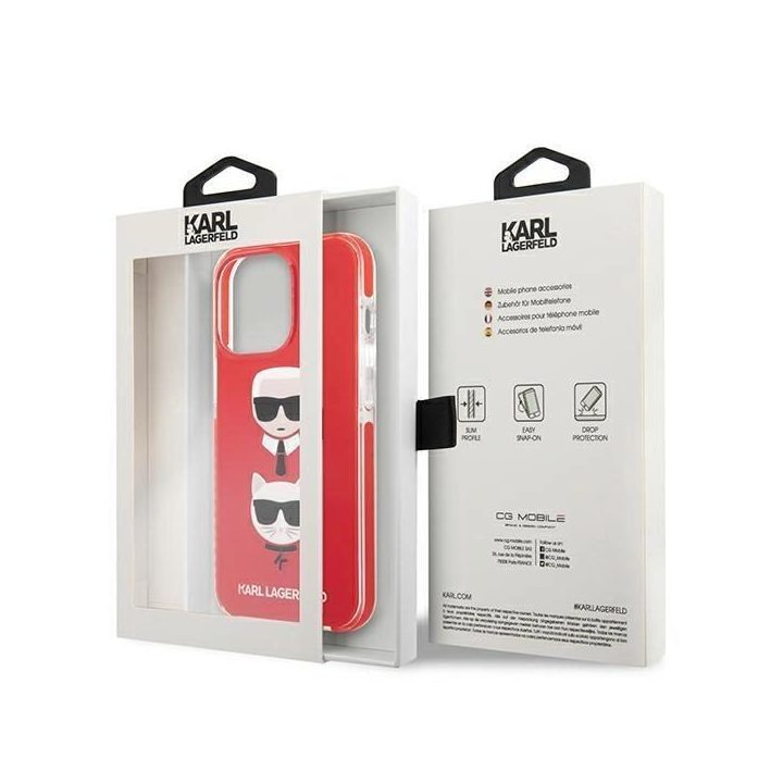 Karl Lagerfeld KLHCP13LTPE2TR iPhone 13 Pro / 13 6.1 deklas raudonas/raudonas Karl&Choupette Head