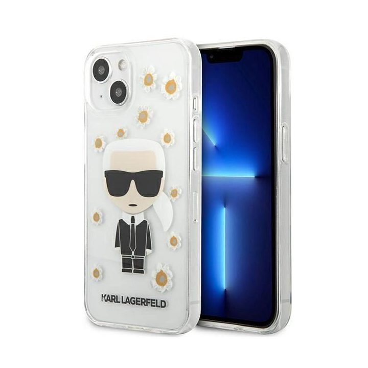 Karl Lagerfeld KLHCP13SHFLT iPhone 13 mini 5.4 skaidrus/permatomas Gėlė Ikonik Karl