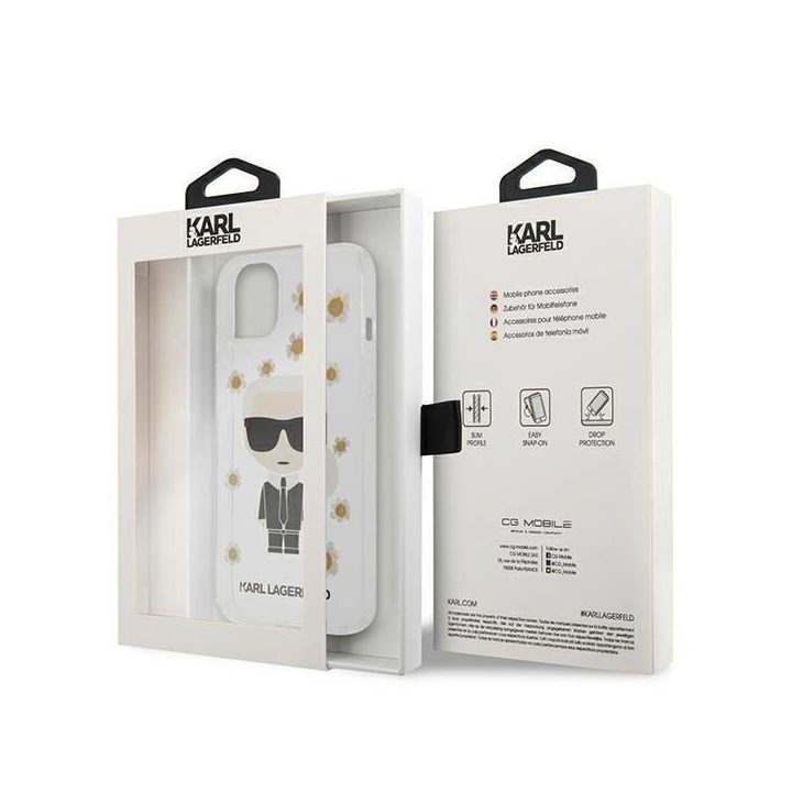 Karl Lagerfeld KLHCP13SHFLT iPhone 13 mini 5.4 skaidrus/permatomas Gėlė Ikonik Karl