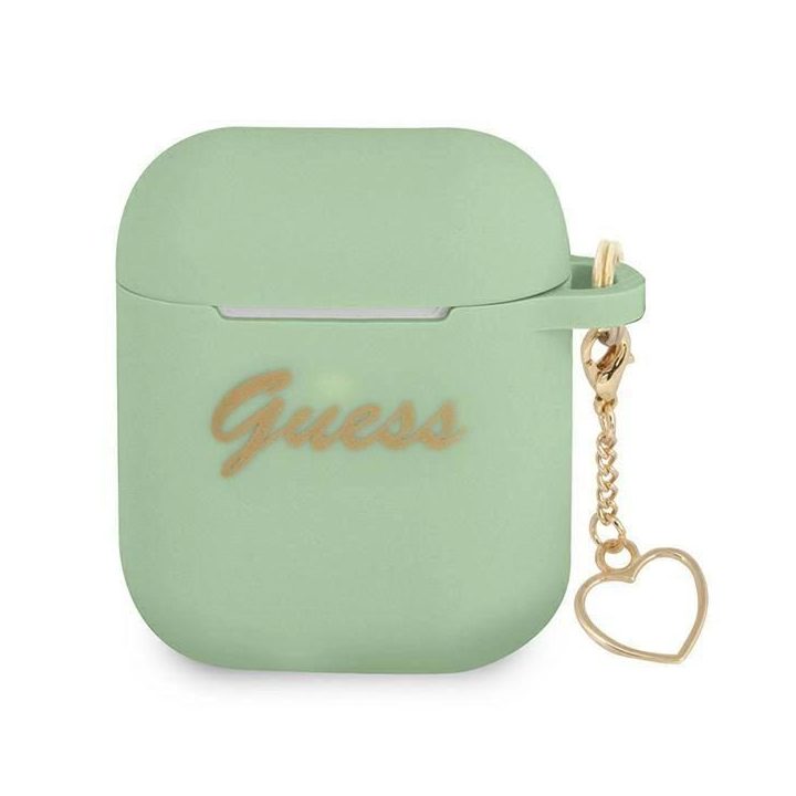Guess GUA2LSCHSN AirPods dangtelis žalias/žalias Silikoninis žavesys Heart Collection