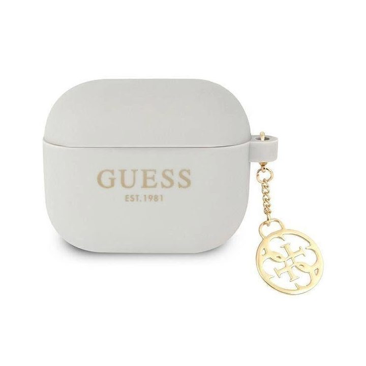 Guess GUA3LSC4EG AirPods 3 dangtelis pilka/pilka Silikoninis žavesys 4G kolekcija