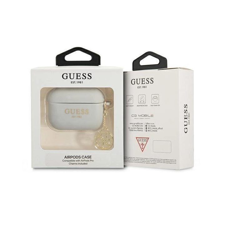 Guess GUAPLSC4EG AirPods Pro dangtelis pilka/pilka Silikoninis žavesys 4G kolekcija