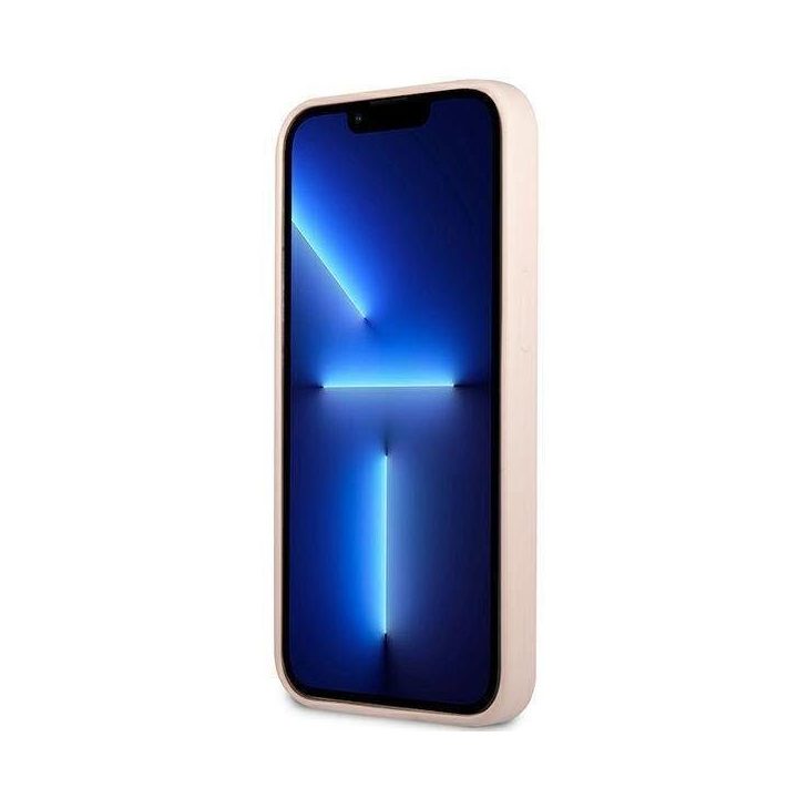 Guess GUHCP13LSLTGP iPhone 13 Pro / 13 6,1 rožinės/rožinės spalvos deklas Silikoninis trikampis