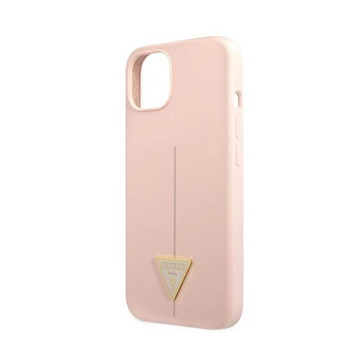 Guess GUHCP13MSLTGP iPhone 13 6,1 rožinės/rožinės spalvos deklas Silikoninis trikampis