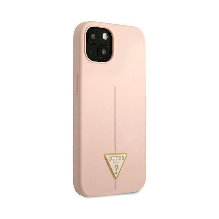 Guess GUHCP13MSLTGP iPhone 13 6,1 rožinės/rožinės spalvos deklas Silikoninis trikampis