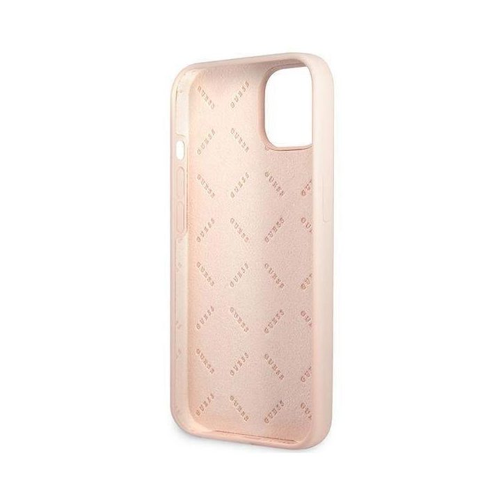 Guess GUHCP13MSLTGP iPhone 13 6,1 rožinės/rožinės spalvos deklas Silikoninis trikampis