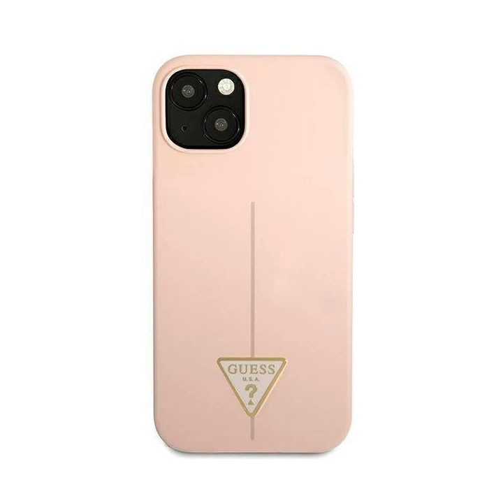 Guess GUHCP13SSLTGP iPhone 13 mini 5,4 rožinės/rožinės spalvos deklas Silikoninis trikampis