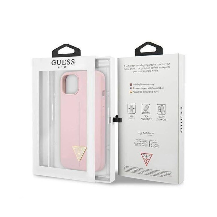 Guess GUHCP13SSLTGU iPhone 13 mini 5,4 violetinės/violetinės spalvos deklas Silikoninis trikampis