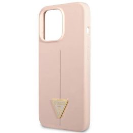 Guess GUHCP13XSLTGP iPhone 13 Pro Max 6,7 rožinės/rožinės spalvos deklas Silikoninis trikampis