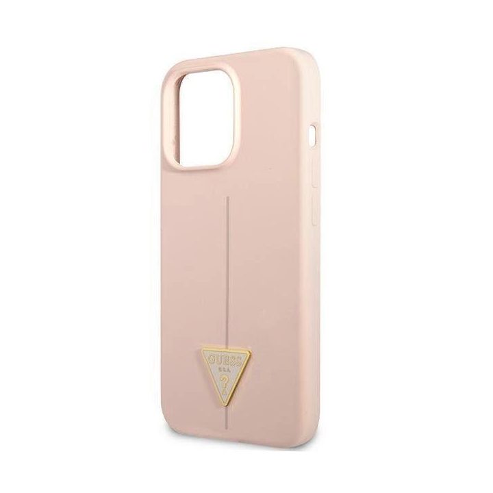 Guess GUHCP13XSLTGP iPhone 13 Pro Max 6,7 rožinės/rožinės spalvos deklas Silikoninis trikampis