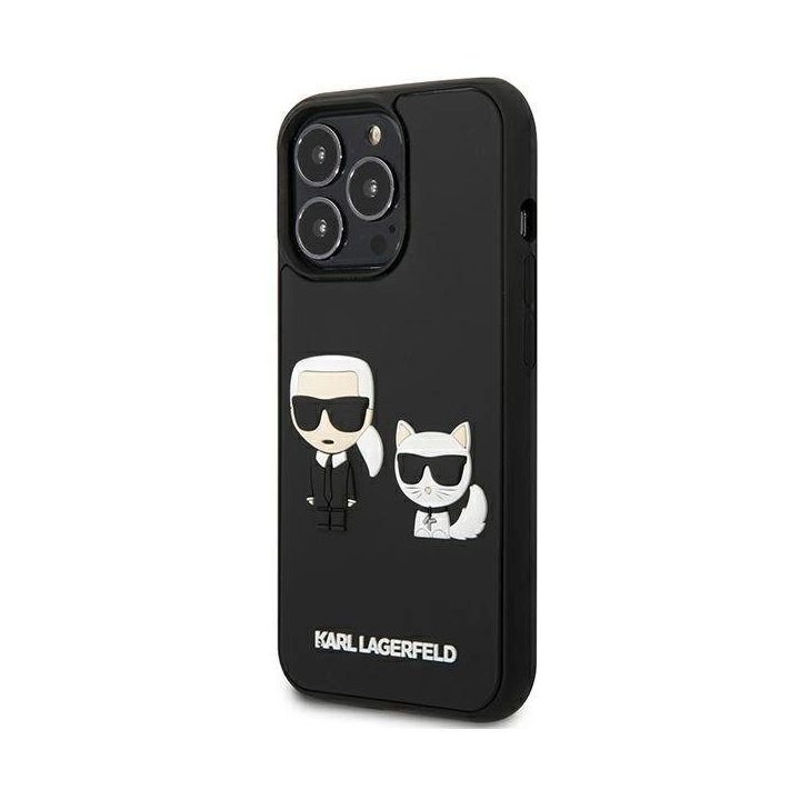 Karl Lagerfeld KLHCP13L3DRKCKK iPhone 13 Pro / 13 6,1 juodas/juodas deklas Karl&Choupette Ikonik 3D