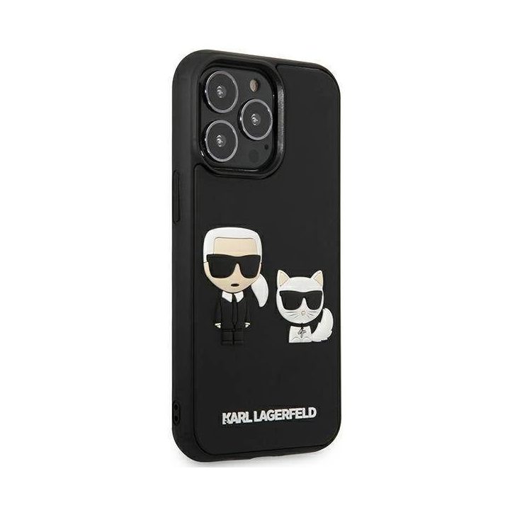 Karl Lagerfeld KLHCP13L3DRKCKK iPhone 13 Pro / 13 6,1 juodas/juodas deklas Karl&Choupette Ikonik 3D