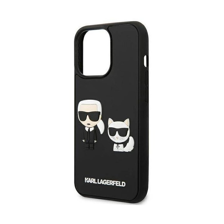 Karl Lagerfeld KLHCP13L3DRKCKK iPhone 13 Pro / 13 6,1 juodas/juodas deklas Karl&Choupette Ikonik 3D