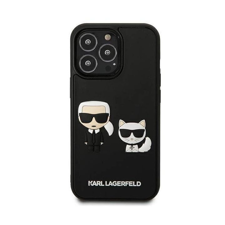 Karl Lagerfeld KLHCP13L3DRKCKK iPhone 13 Pro / 13 6,1 juodas/juodas deklas Karl&Choupette Ikonik 3D