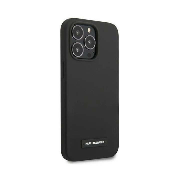 Karl Lagerfeld KLHCP13LSLMP1K iPhone 13 Pro / 13 6,1 deklas Juodos spalvos/juodas Silikoninė plokštelė